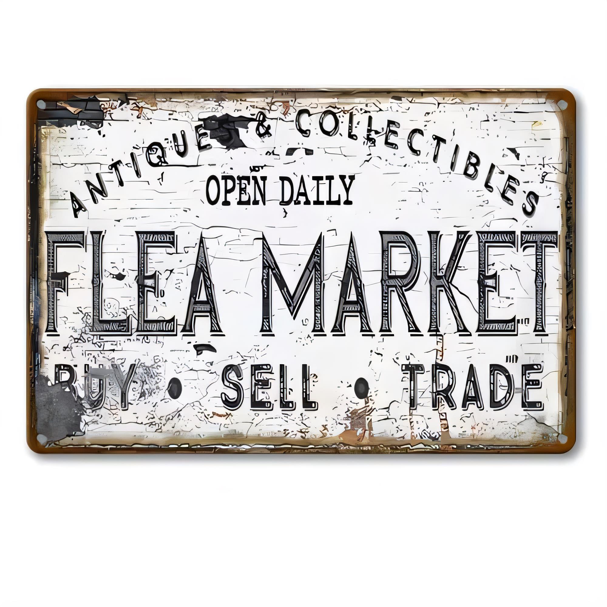 Vintage Collectible Market - Tinbord Antiek Verzamelobjecten Vlooienmarkt Open Dagelijks
