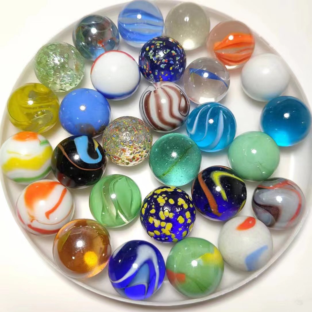 Vintage Collectible Marbles - 16mm 25mm 35mm Gekleurde Glazen Knikkers