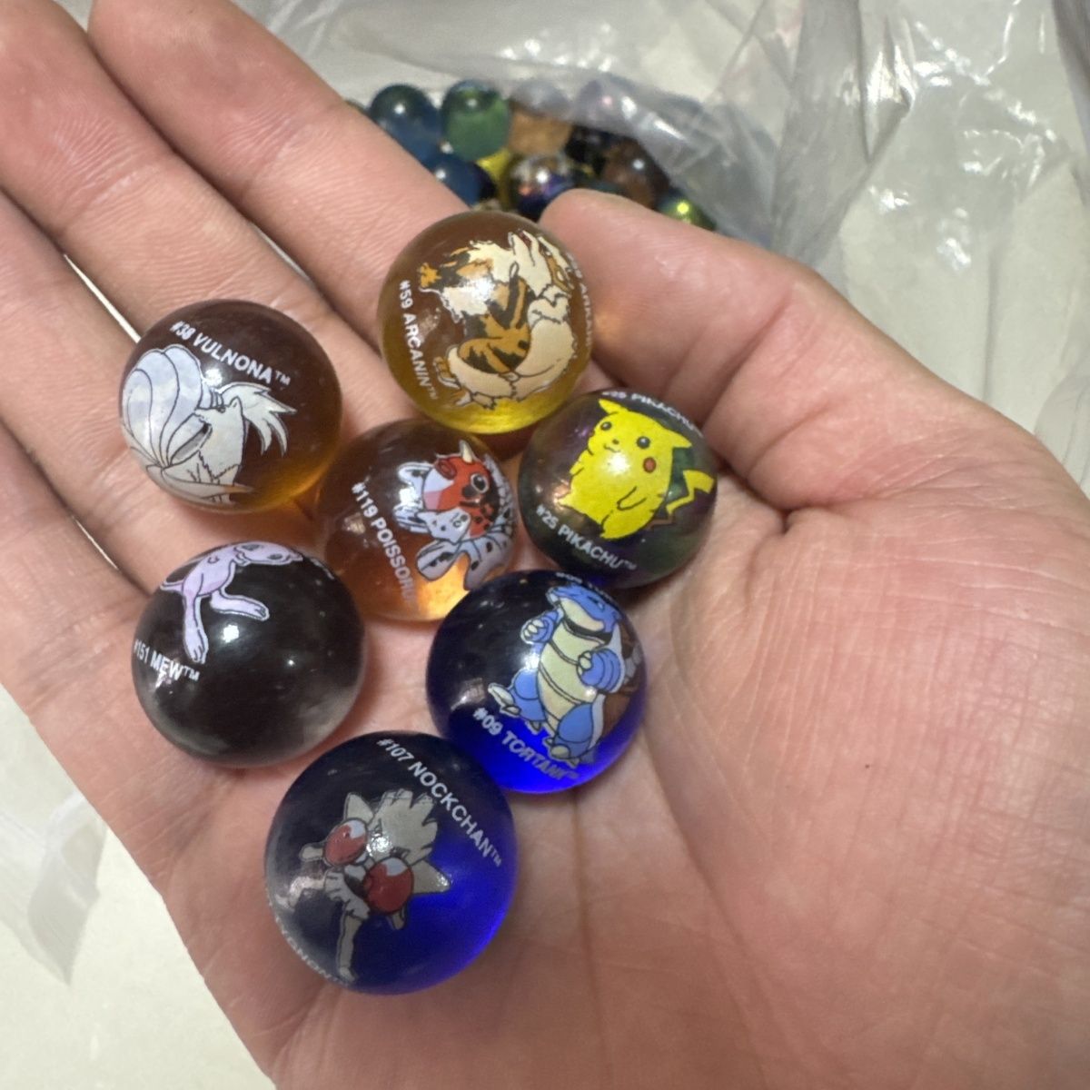 Vintage Collectible Marbles - Officiële losse Pokémon-merchandise, Amerikaanse marbles uit